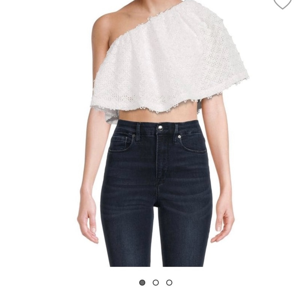 Brand new with tags Lela Rose eyelet embroidered top. Off white color size 0